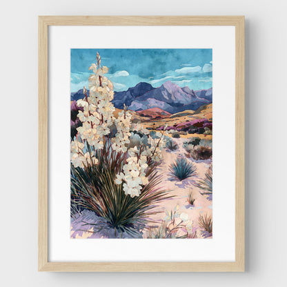 Southwest Yucca Landscape Watercolor Print