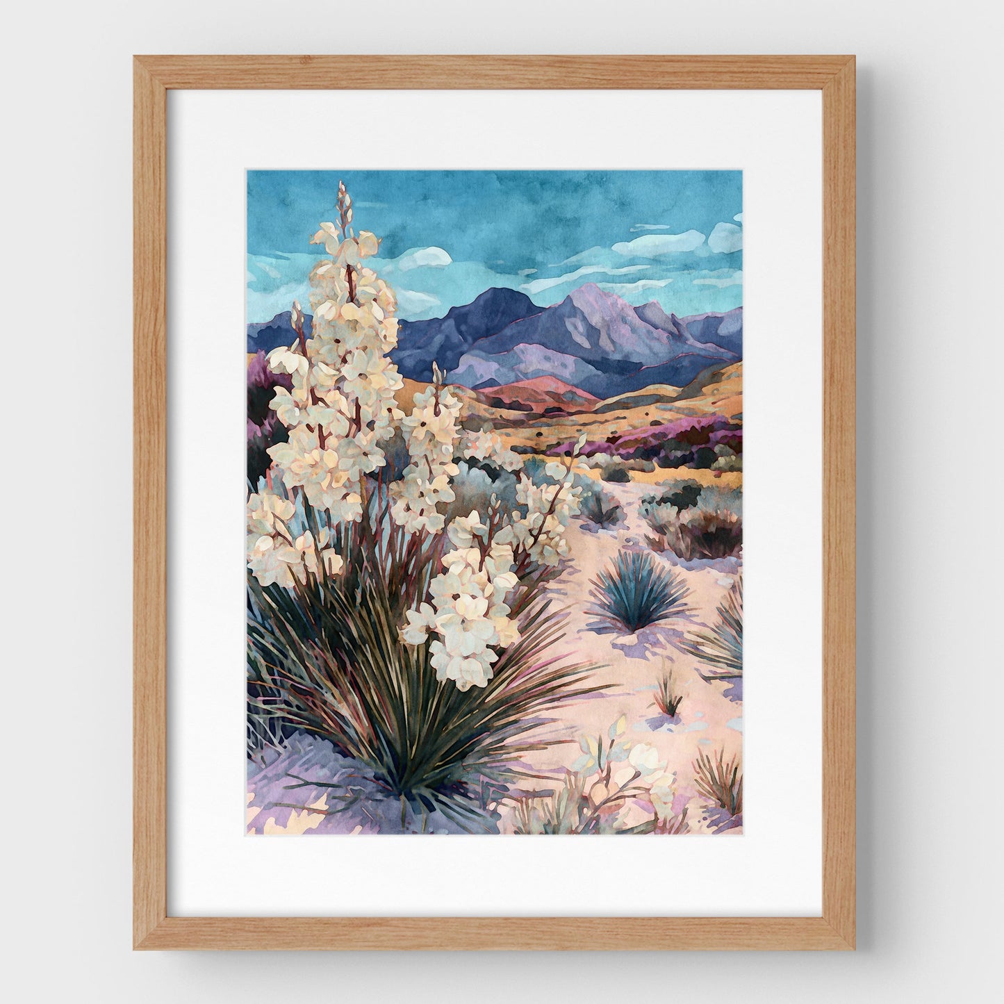 Southwest Yucca Landscape Watercolor Print