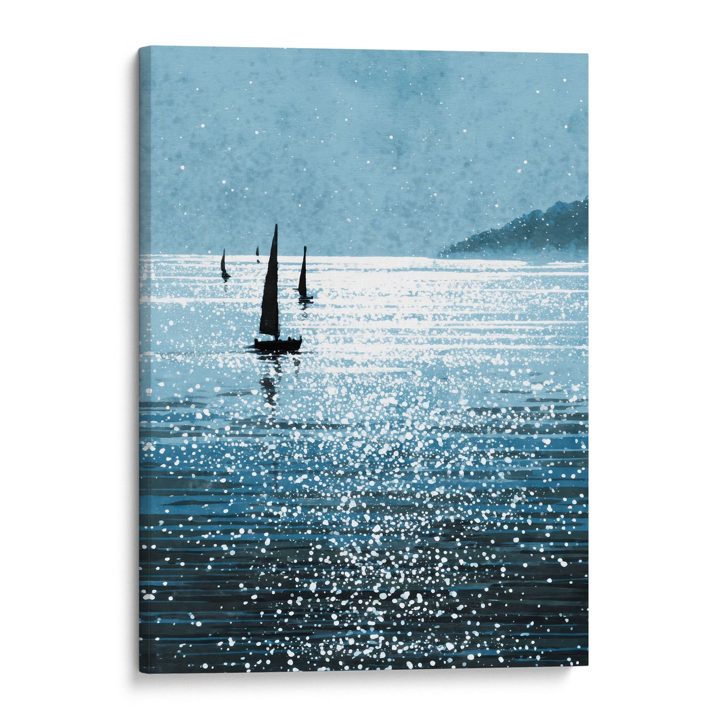 Sailboats on a Sunlit Sea Art Print