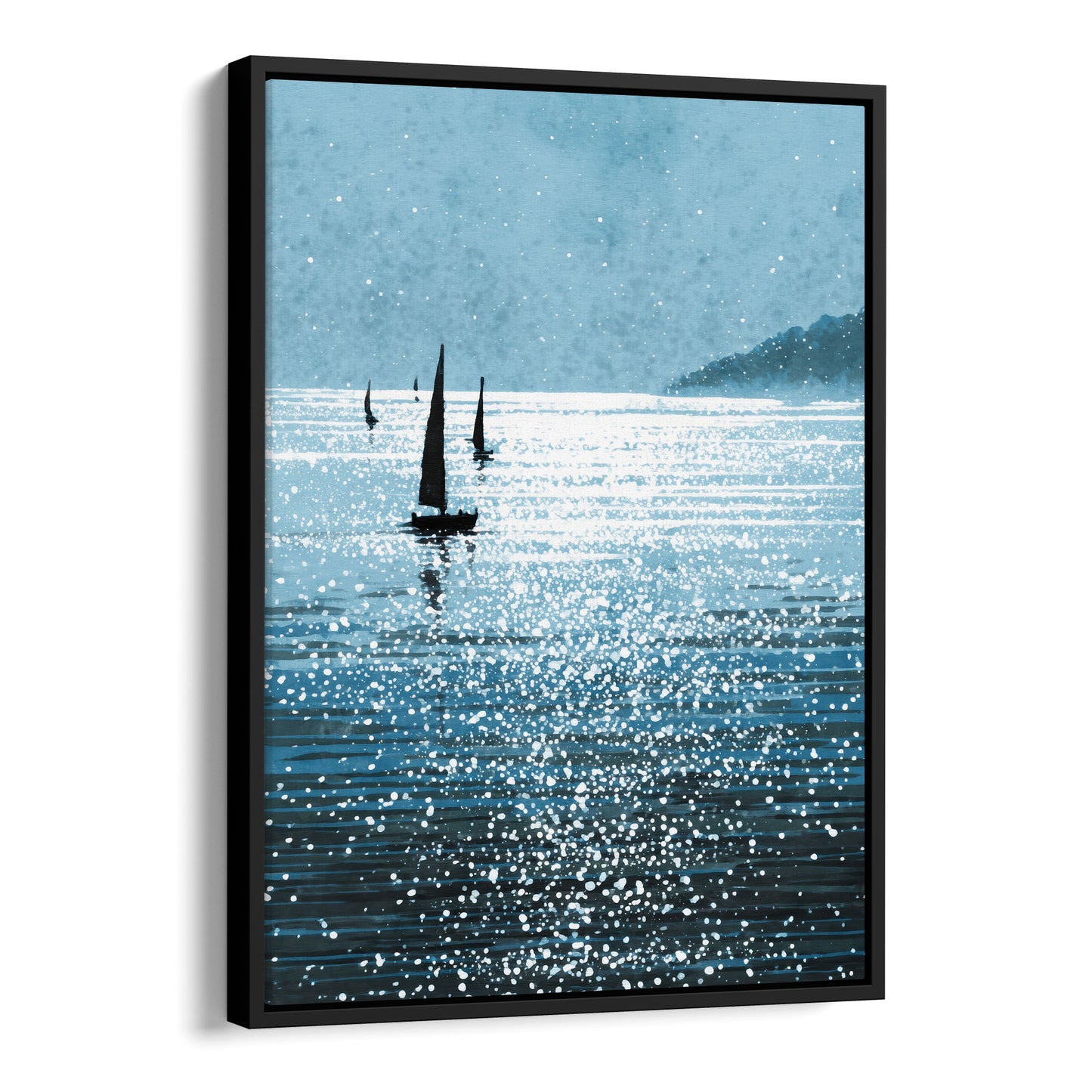 Sailboats on a Sunlit Sea Art Print