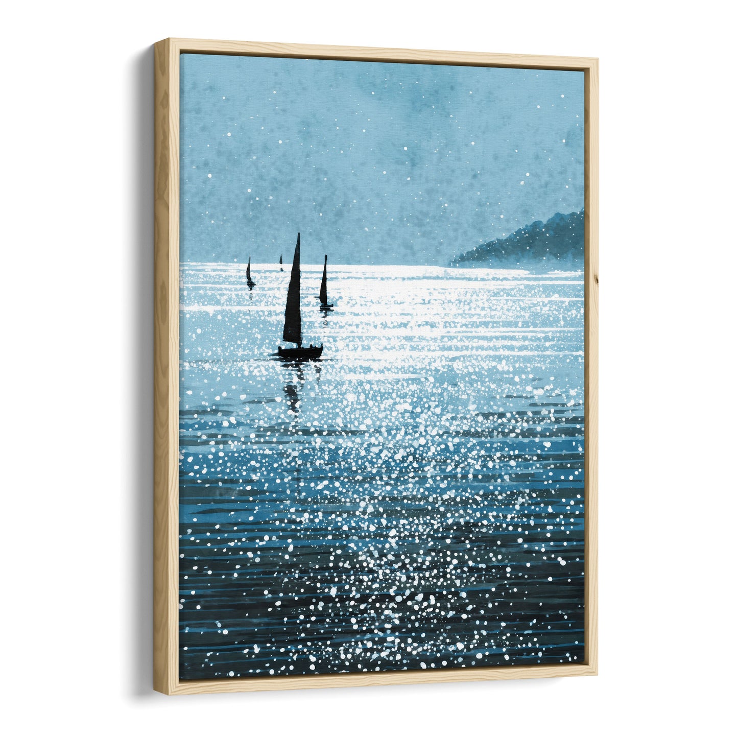 Sailboats on a Sunlit Sea Art Print