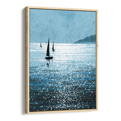 Sailboats on a Sunlit Sea Art Print