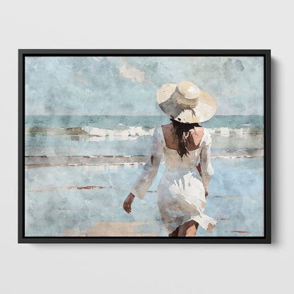 Woman in White at the Beach