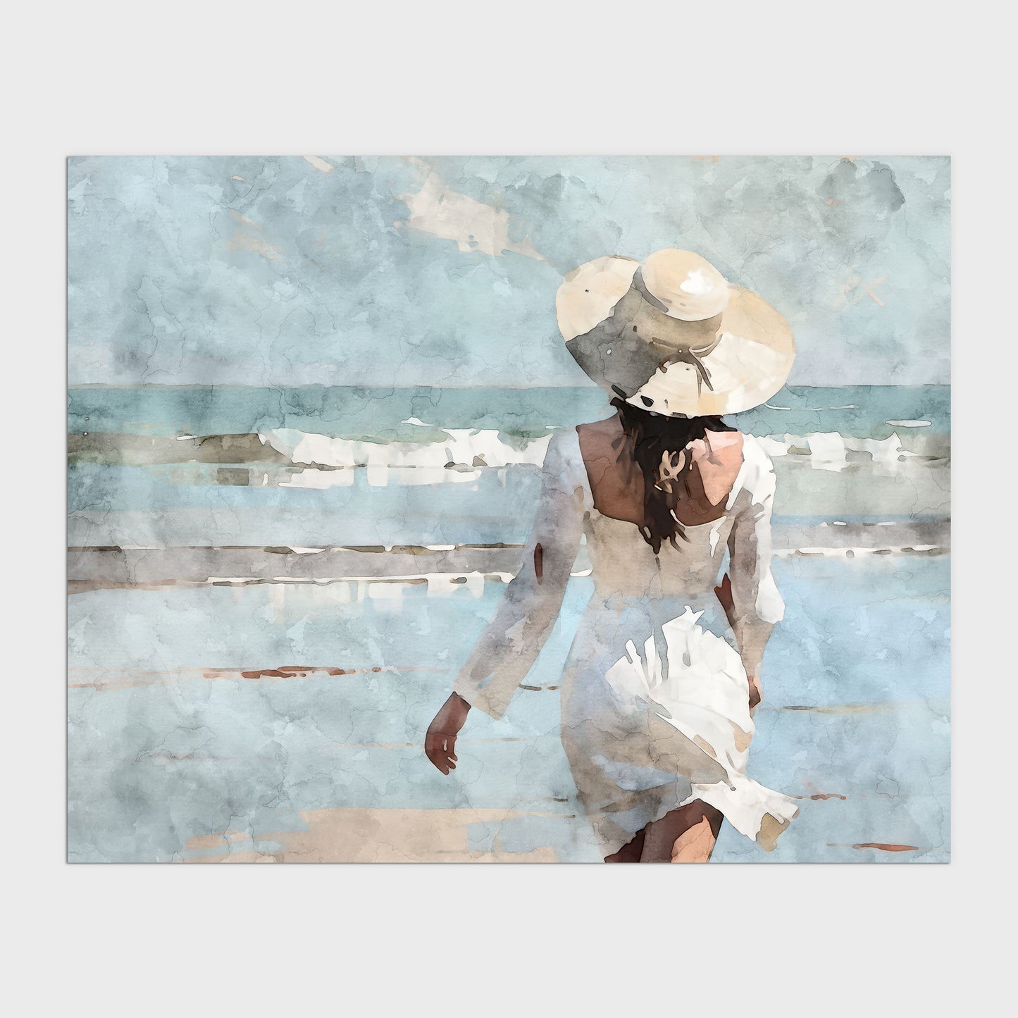 Woman in White at the Beach